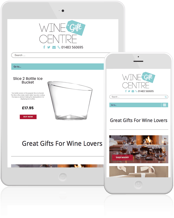 Wine Gift Centre Mobile Responsive Web Design