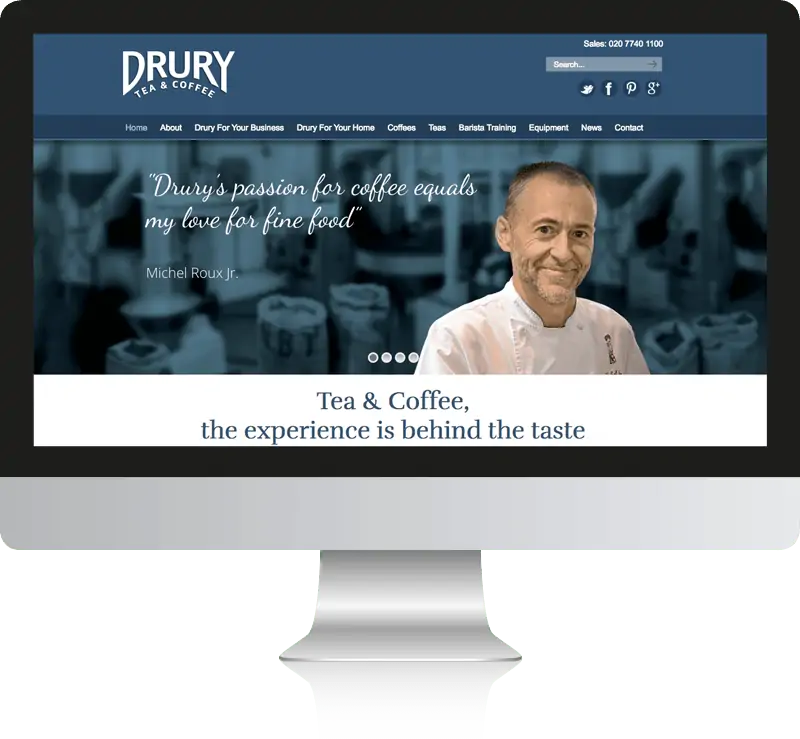 Drury Tea & Coffee Website Design