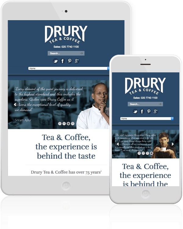 Drury Tea & Coffee Mobile Responsive Website Design