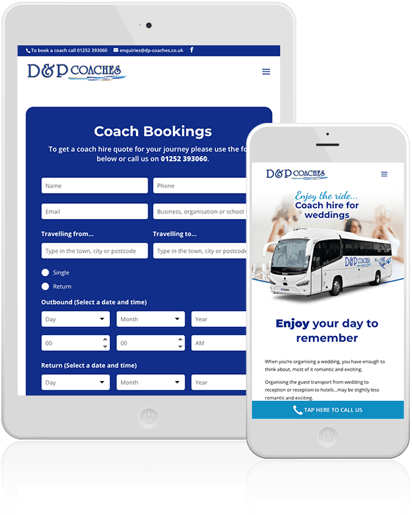 D&P Coaches Mobile Website Design